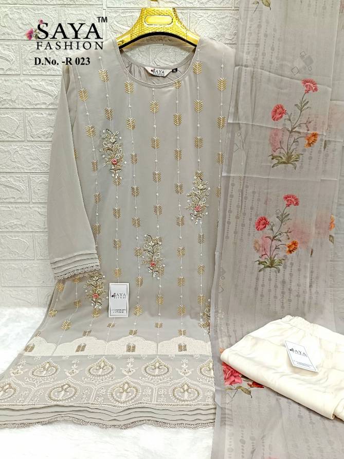R 023 By Saya Embroidery Georgette Pakistani Readymade Suits Exporters In India
